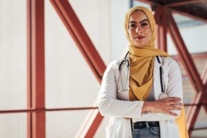 Middle Eastern Doctor wearing a hijab