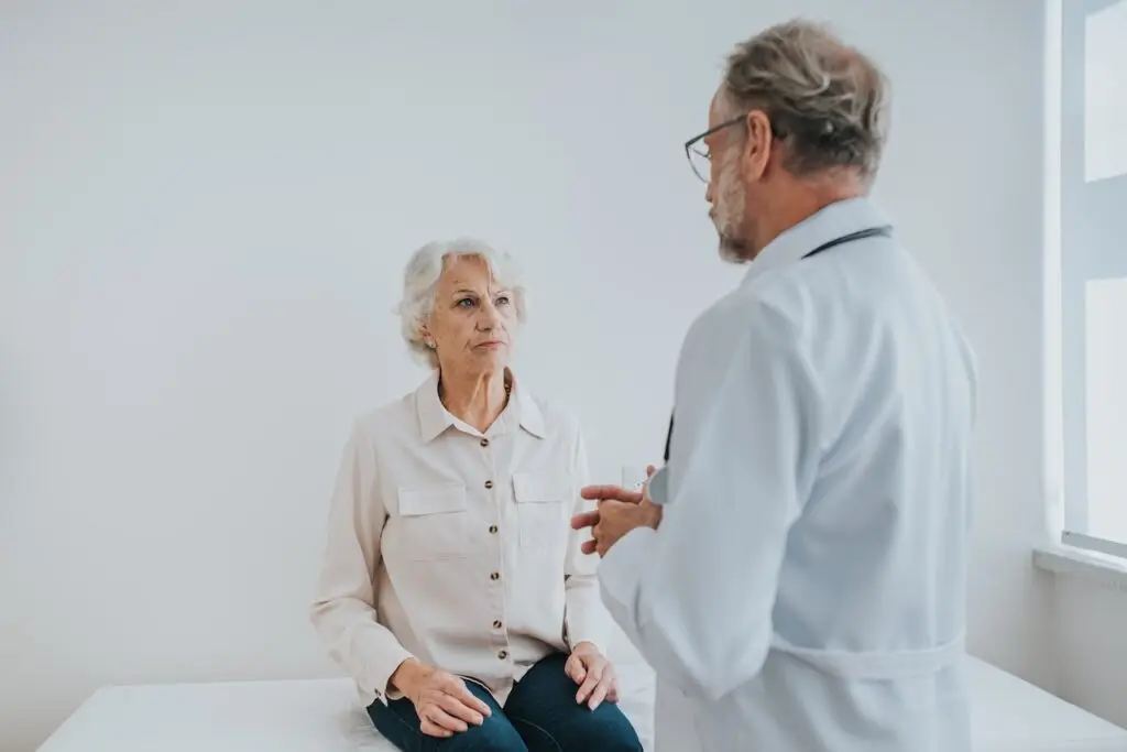 Senior woman medical care consultation