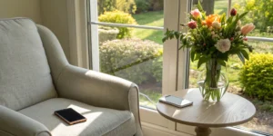 Using a smartphone app for managing chemotherapy side effects in a comfortable setting.