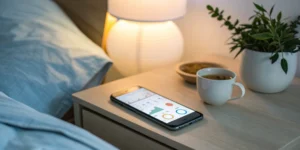 A cancer treatment and symptom tracker app shown on a smartphone screen.