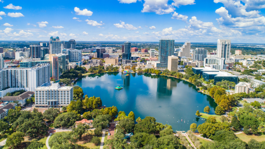birds eye view of orlando florida