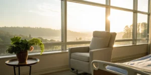 A bright hospital room representing the hopeful fact that prostate cancer is curable.