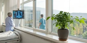 Doctor reviews a lung X-ray to determine if stage 4 non-small cell lung cancer is curable.