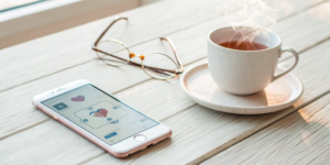 A cancer patient managing their medical records with a mobile app.