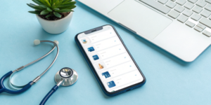Smartphone displaying one of the best medical records apps for cancer patients.