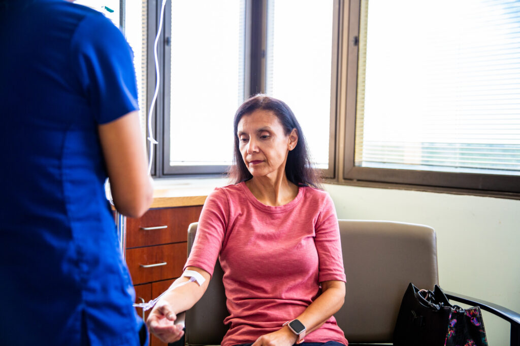 Chemotherapy treatment in the medical room