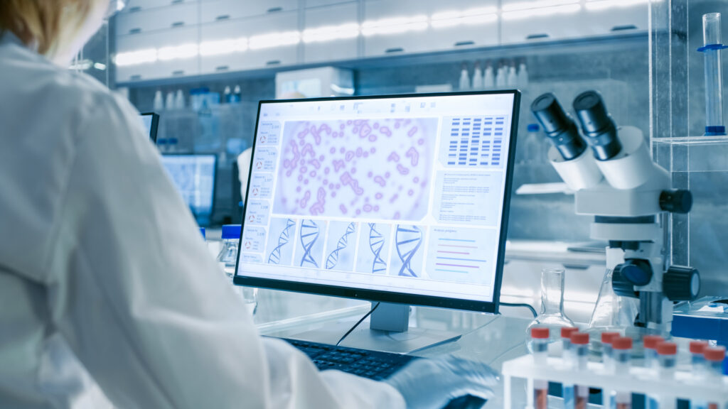 Scientist Works in a Modern Laboratory